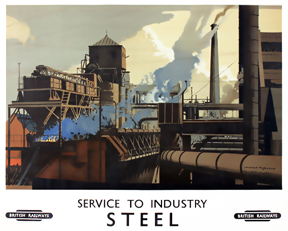 Norman Wilkinson. Service to Industry, Steel. British Railways c1950.jpg