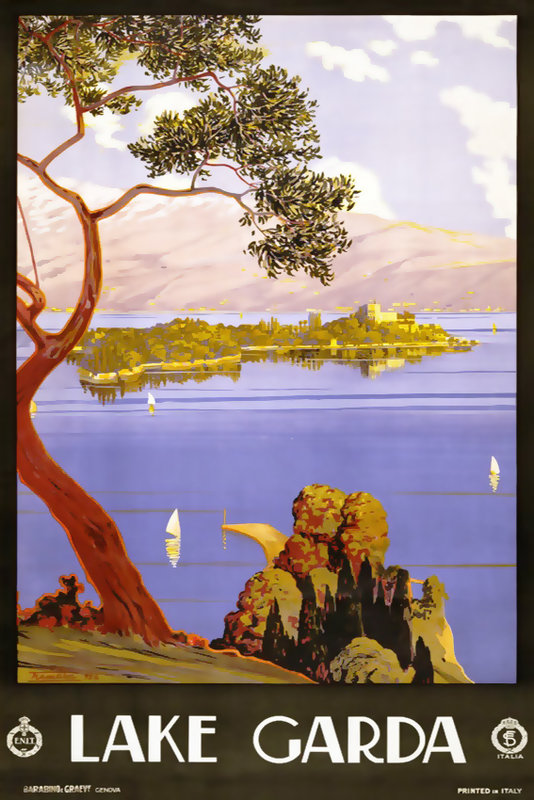 1924 Lake Garda, Italy poster by serverino Trematore.jpg